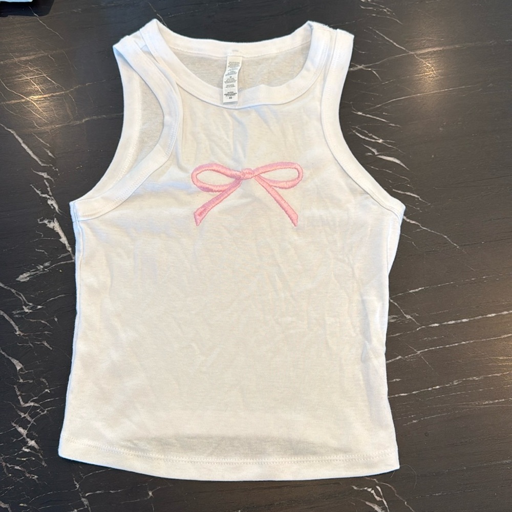 Coquette tank top with pink bow brand new